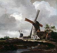 painting of windmills