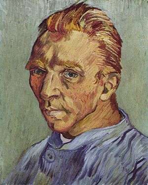 A portrait of Vincent van Gogh from the left (good ear), with no beard.