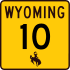 Wyoming Highway 10 marker