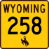 Wyoming Highway 258 marker
