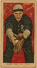A baseball card depicting Walt Kuhn as a member of the Portland Beavers