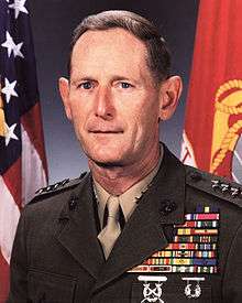 A color image of Walter Boomer, a white male in his Marine Corps dress uniform