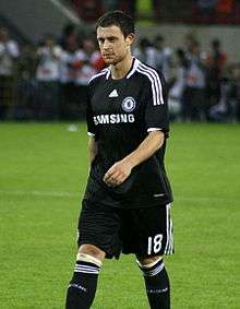Wayne Bridge playing for Chelsea in 2008