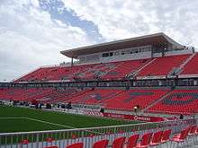 BMO Field, the home stadium for Toronto FC of Major League Soccer, and the Canadian men's national soccer team.