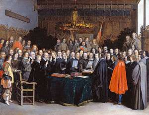 The Ratification of the Treaty of Münster, 15 May 1648 (1648) by Gerard ter Borch