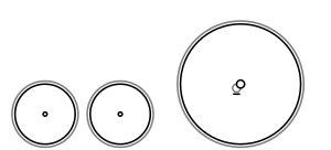 Diagram of two small leading wheels and a single large driving wheel