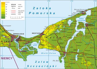  A map of the Kamieński Lagoon and its surroundings.