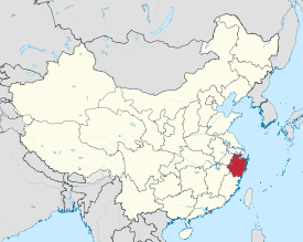 Map showing the location of Zhejiang Province