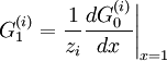 G_{1}^{(i)} = \frac{1}{z_{i}}\frac{dG_{0}^{(i)}}{dx}\Bigg|_{x = 1}