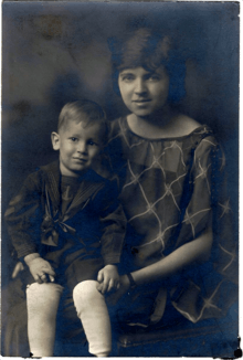 John Eicher as a child, with his mother Myrtle Eicher, Dayton, Ohio, ca. 1925.