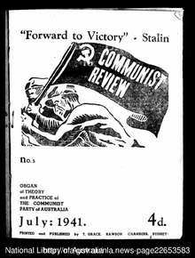 Front page of The Communist Review, 1 July 1941
